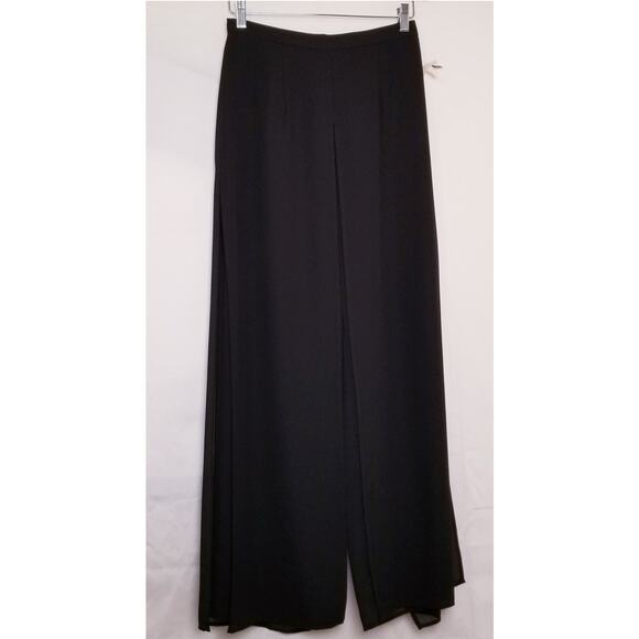 NWOT's-J R Nites/Caliendo Black Sheer Wide Leg Chiffon Pants Sheer Overlay Sz 8 - Picture 5 of 9